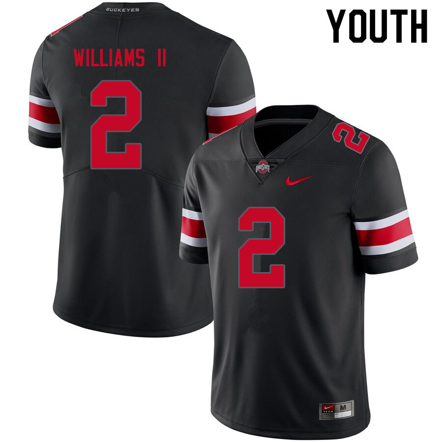 Youth Ohio State Buckeyes #2 Kourt Williams II Blackout Authentic College Stitched Football Jersey 23CQ044UL